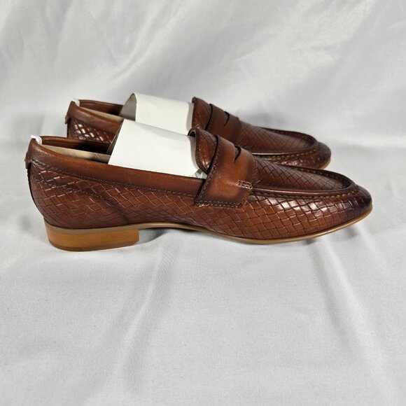 Vince Camuto Mens Garwin Brown Cognac Leather Loafers Size 8.5 VY-GARWIN - Picture 6 of 11